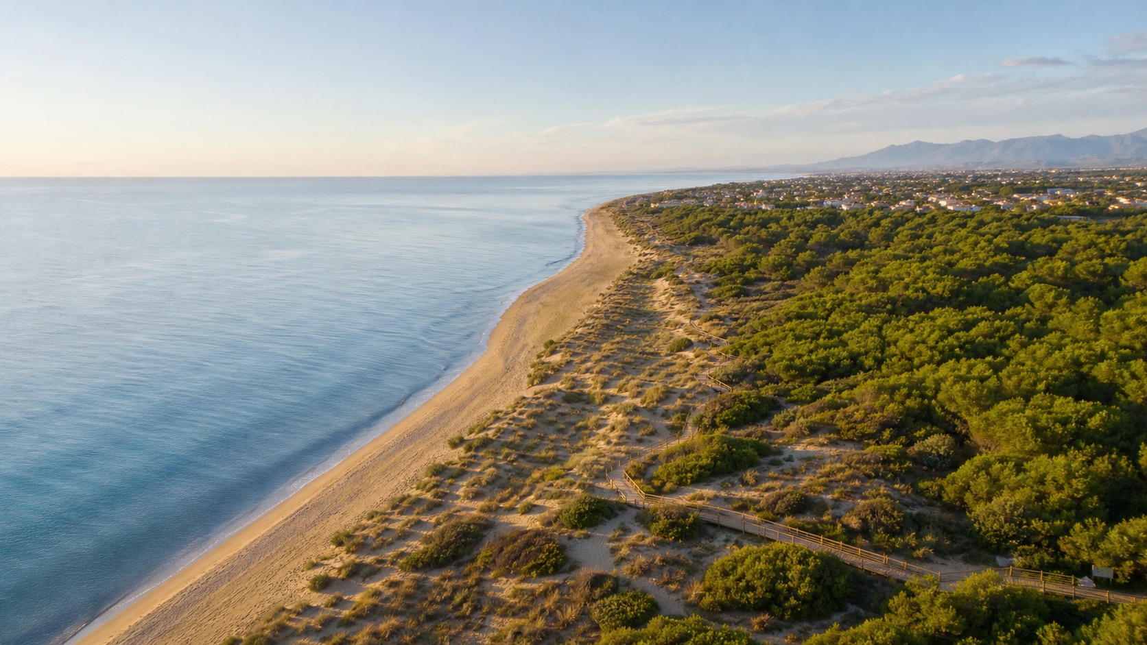 Playa de La Marina, dunas doradas y pinar mediterráneo