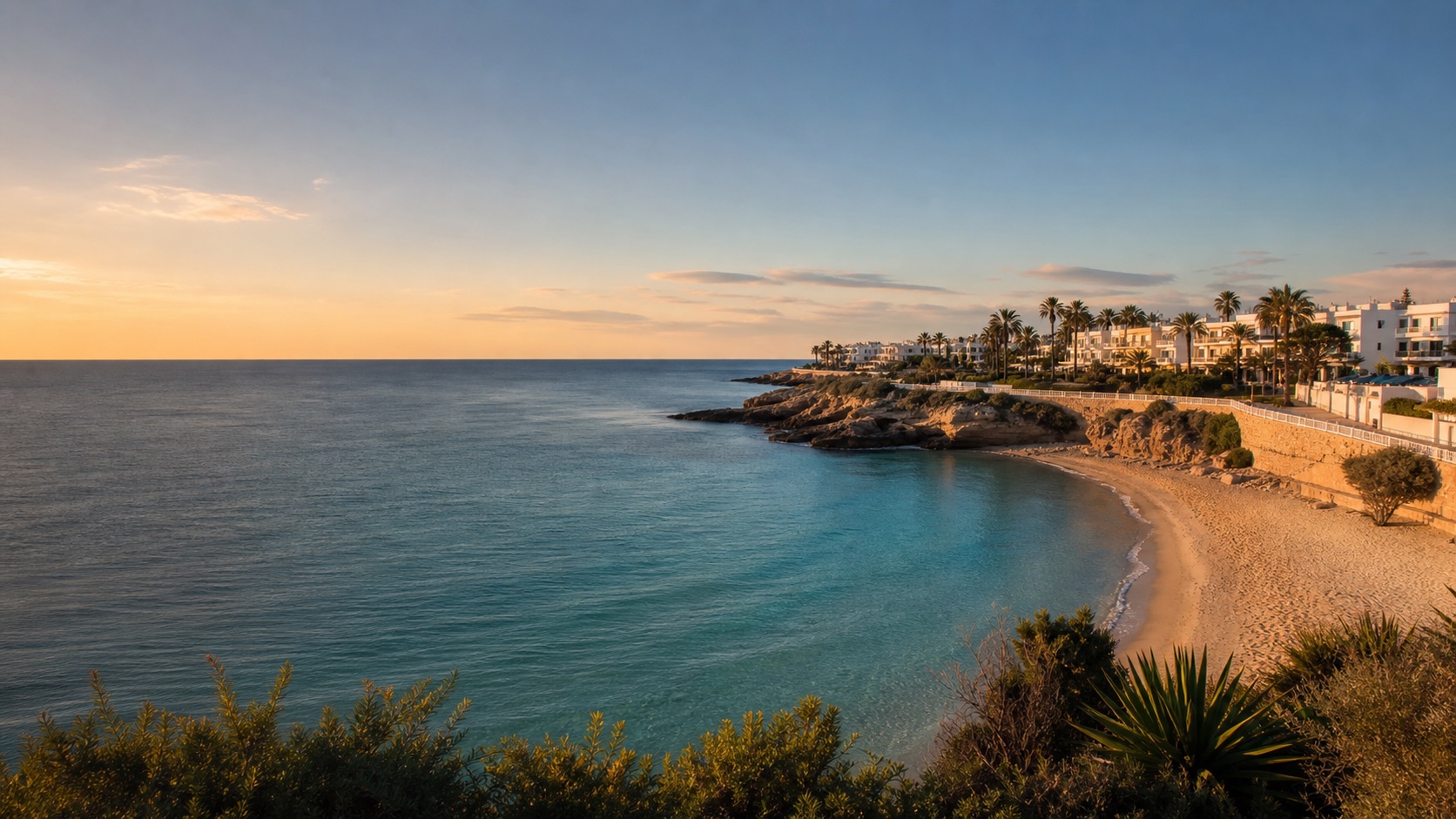 Playa de La Zenia, agua turquesa y litoral de Orihuela Costa